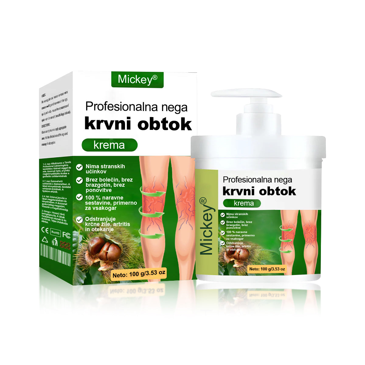 🌿Poslovite se od otečenih, bolečih nog – Mickey® FluidEase Profesionalna krema za izboljšanje prekrvavitve nog prinaša pravo olajšanje!